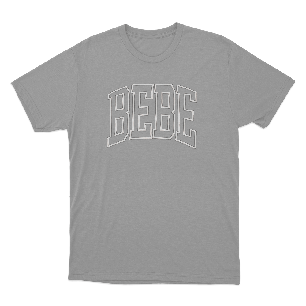 BEBE Unisex T Shirt Grey BEBE Unisex T Shirt Grey