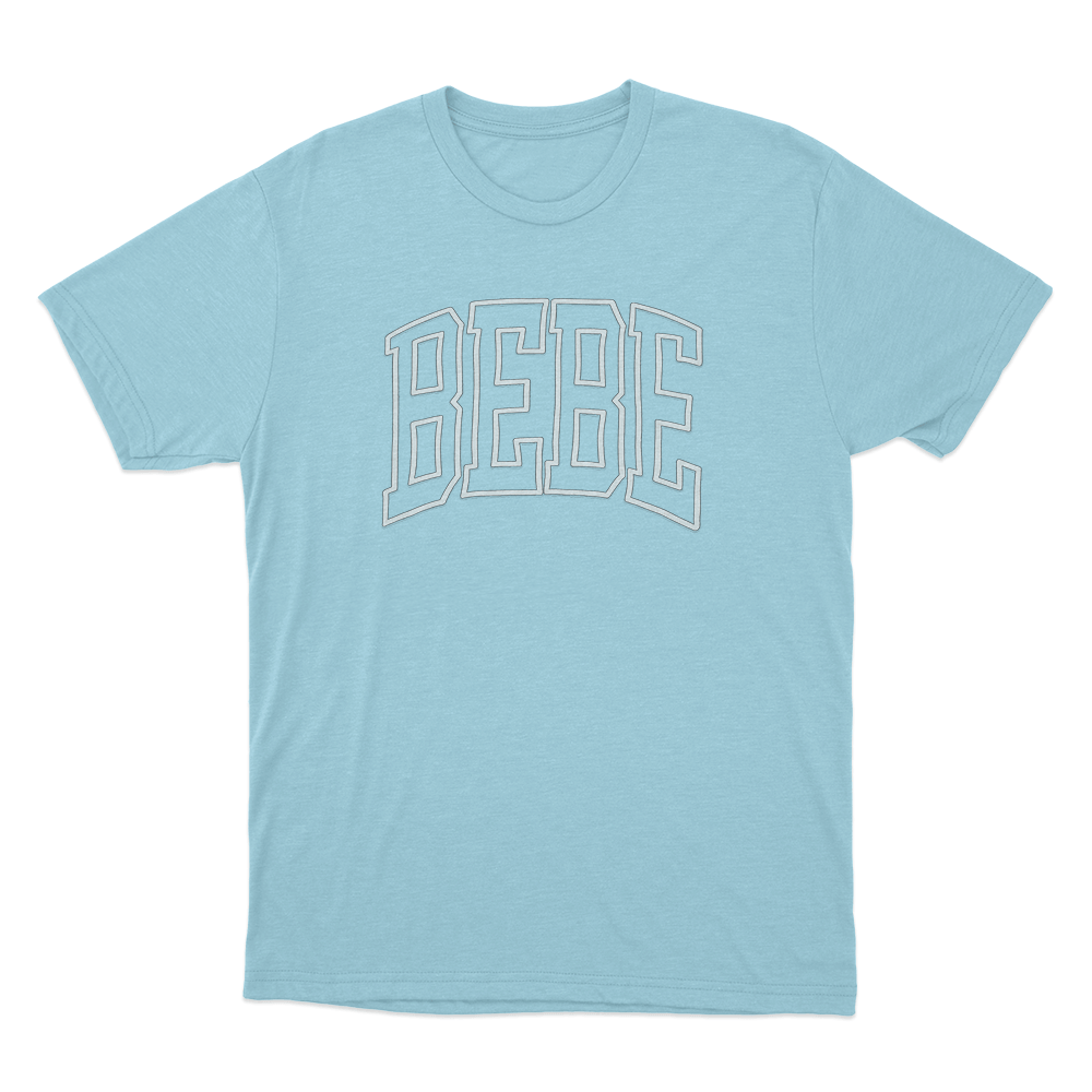 BEBE Unisex T Shirt Sky Blue BEBE Unisex T Shirt Sky Blue